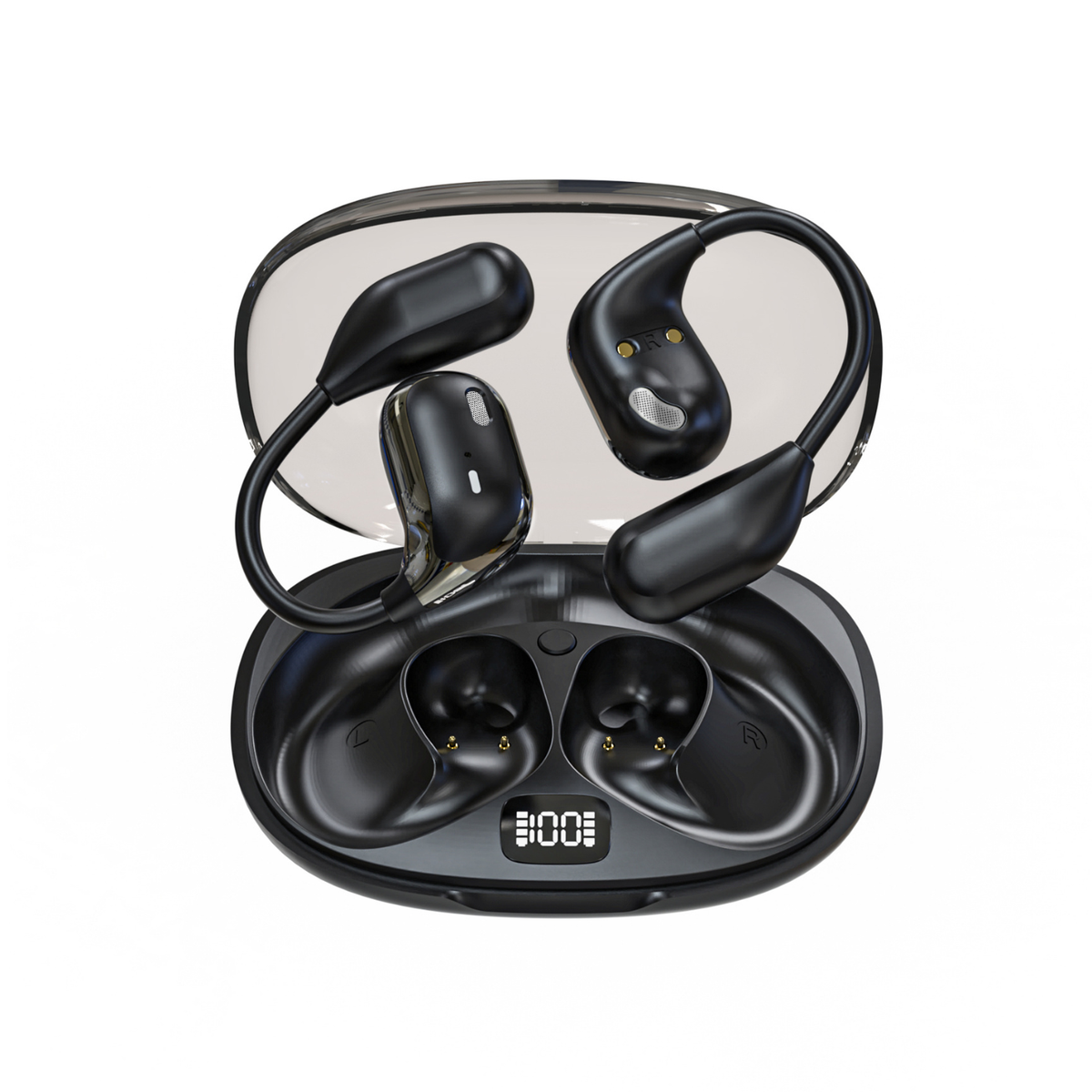 GX15 Bluetooth Headphones Digital Display with LED Battery Indicator Headphones for Sports