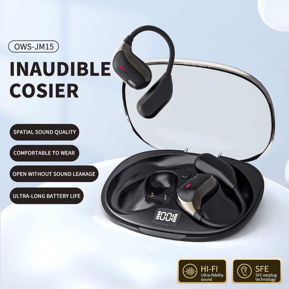 GX15  AI Translation Headphones Digital Display with LED Battery Indicator for Sports Running Headphones