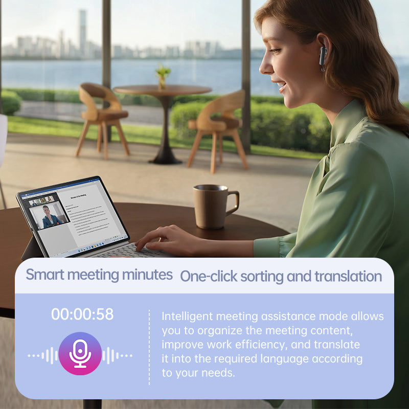 GX19 TWS Bluetooth Headphones with Touch Screen, Active Noise Cancellation,  AI Translator Function