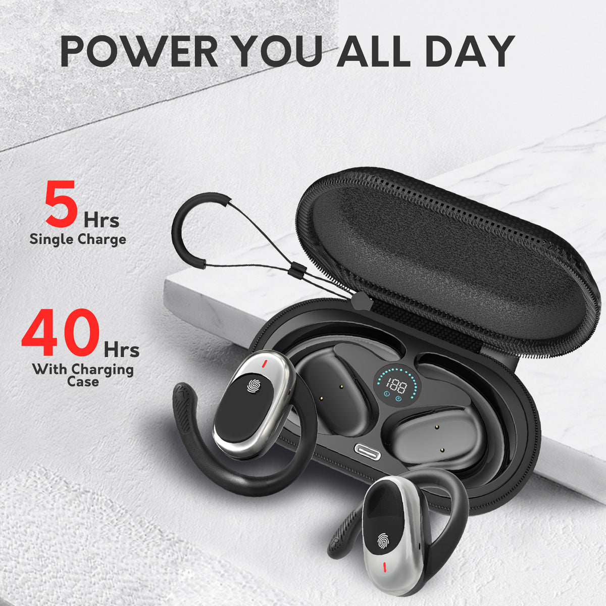 JM10 Bluetooth Headphones with Real-Time AI Translation in 156 Languages, App Support and AI Assistant