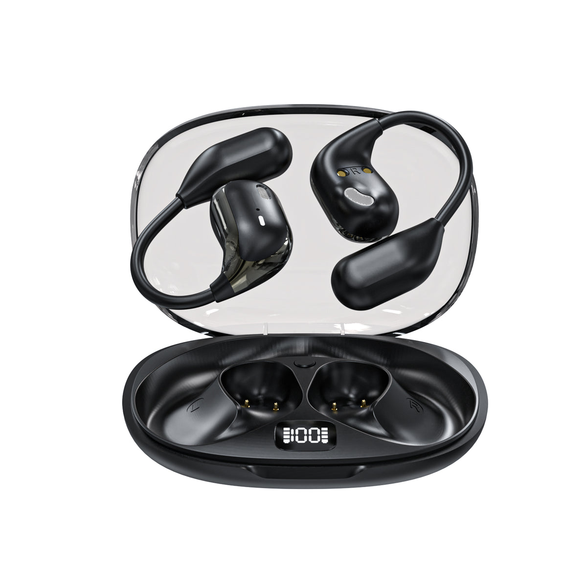 GX15  AI Translation Headphones Digital Display with LED Battery Indicator for Sports Running Headphones
